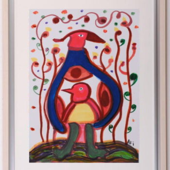 秋永清二 鳥の親子
